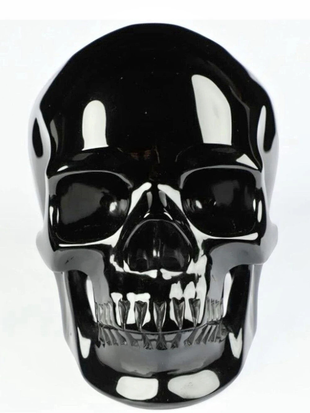 Glossy Skull Decor in Black